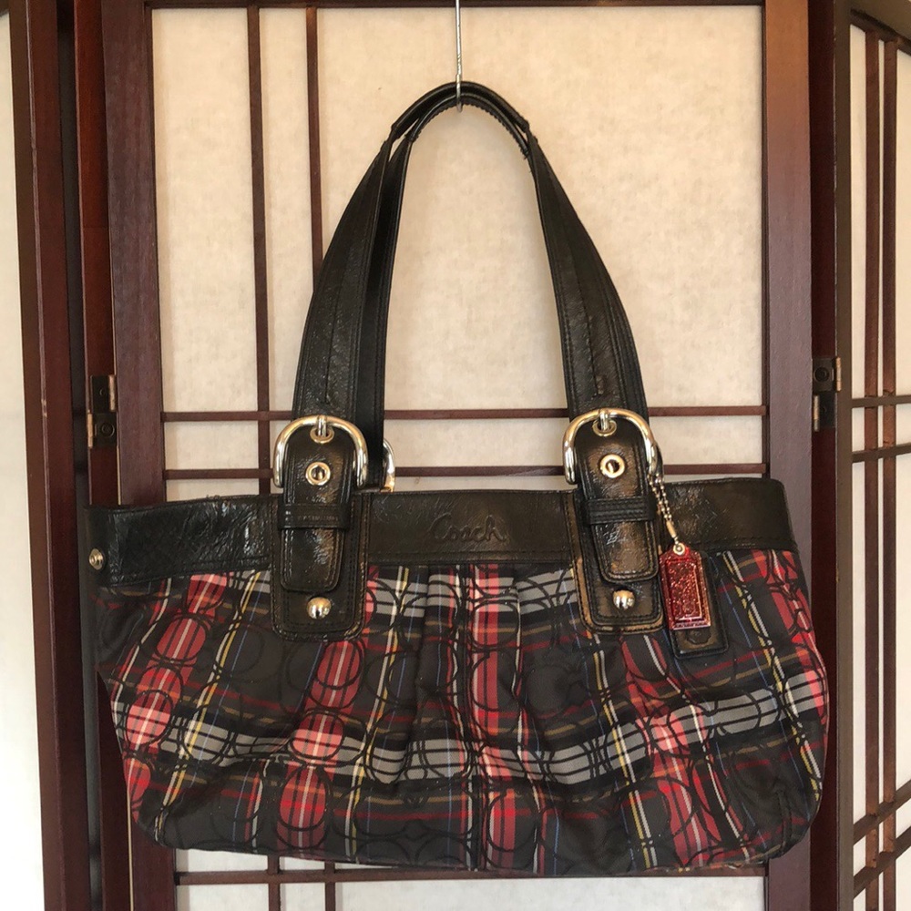 Authentic Coach plaid bag.